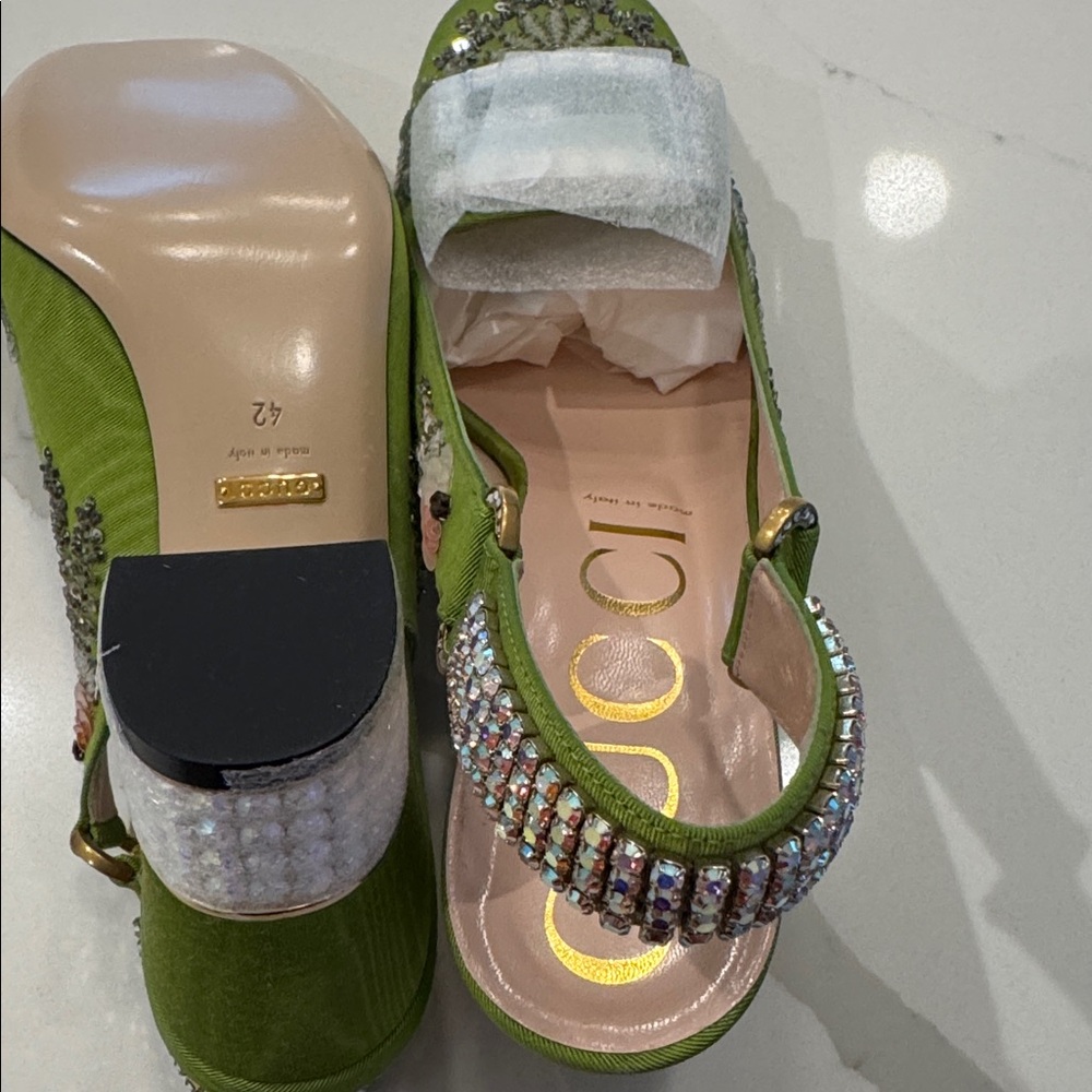 GUCCI fabric upper slingback heels EUR 42 US 12 - Picture 5 of 5